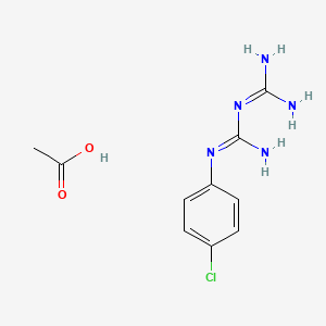 Acetic acid;2-(4-chlorophenyl)-1-(diaminomethylidene)guanidine