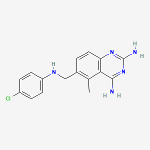 6-[(4-Chloroanilino)methyl]-5-methylquinazoline-2,4-diamine