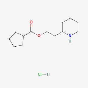 molecular formula C13H24ClNO2 B1465863 2-(2-哌啶基)乙基环戊烷甲酸盐盐酸盐 CAS No. 1220027-29-1