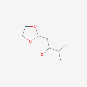molecular formula C8H14O3 B1465871 1-(1,3-Dioxolan-2-yl)-3-methyl-butan-2-one CAS No. 1263366-18-2