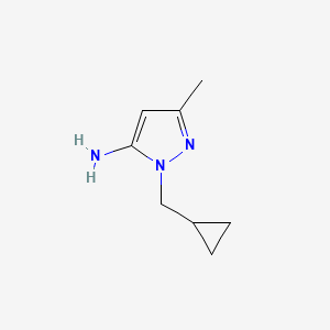 molecular formula C8H13N3 B1465880 2-环丙基甲基-5-甲基-2H-吡唑-3-胺 CAS No. 1251255-01-2