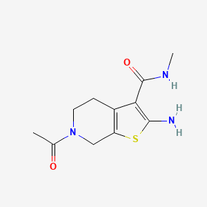 molecular formula C11H15N3O2S B1465882 6-乙酰-2-氨基-N-甲基-4,5,6,7-四氢噻吩并[2,3-c]吡啶-3-甲酰胺 CAS No. 1333960-87-4