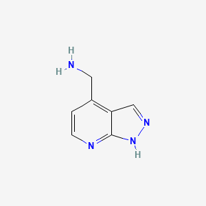 molecular formula C7H8N4 B1465887 (1H-Pyrazolo[3,4-b]pyridin-4-yl)methanamine CAS No. 935466-91-4