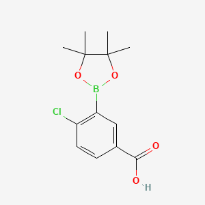 molecular formula C13H16BClO4 B1465890 4-Chloro-3-(4,4,5,5-tetramethyl-1,3,2-dioxaborolan-2-yl)benzoic acid CAS No. 918331-73-4