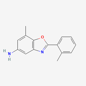 molecular formula C15H14N2O B1465893 7-甲基-2-(2-甲基苯基)-1,3-苯并噁唑-5-胺 CAS No. 1315371-10-8