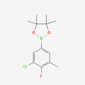 molecular formula C13H17BClFO2 B1465897 2-(3-氯-4-氟-5-甲基苯基)-4,4,5,5-四甲基-1,3,2-二氧杂硼环丁烷 CAS No. 1402238-26-9