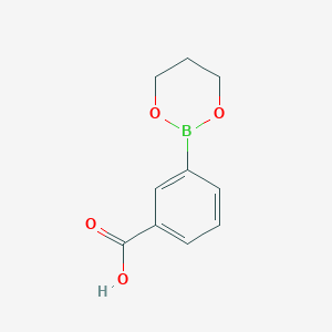 molecular formula C9H9BO4 B1465903 3-(1,3,2-Dioxaborinan-2-yl)benzoic acid CAS No. 1107596-00-8