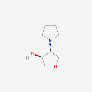 molecular formula C8H15NO2 B1465910 (3S,4R)-4-(pyrrolidin-1-yl)oxolan-3-ol CAS No. 1932440-41-9
