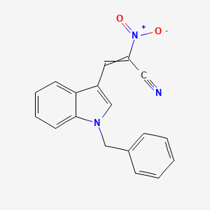 molecular formula C18H13N3O2 B14659285 2-Propenenitrile, 2-nitro-3-[1-(phenylmethyl)-1H-indol-3-yl]- CAS No. 38073-34-6