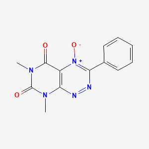 Pyrimido(5,4-e)-1,2,4-triazine-5,7(6H,8H)-dione, 6,8-dimethyl-3-phenyl-, 4-oxide