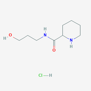 molecular formula C9H19ClN2O2 B1465941 N-(3-Hydroxypropyl)-2-piperidinecarboxamide hydrochloride CAS No. 1246172-39-3