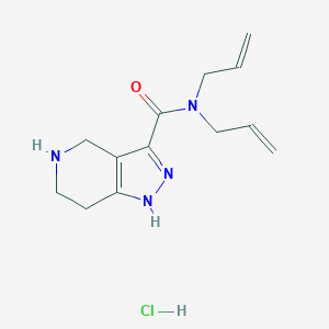 molecular formula C13H19ClN4O B1465958 N,N-Diallyl-4,5,6,7-tetrahydro-1H-pyrazolo-[4,3-c]pyridine-3-carboxamide hydrochloride CAS No. 1220033-82-8