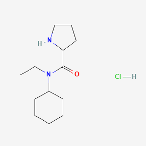 molecular formula C13H25ClN2O B1465975 N-Cyclohexyl-N-ethyl-2-pyrrolidinecarboxamide hydrochloride CAS No. 1236262-24-0