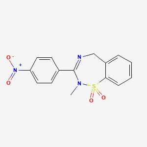 1,2,4-Benzothiadiazepine, 2,5-dihydro-2-methyl-3-(p-nitrophenyl)-, 1,1-dioxide