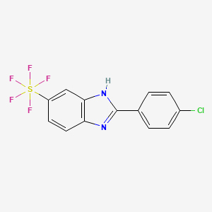 molecular formula C13H8ClF5N2S B1466016 2-(4-氯苯基)-5-(五氟硫烷基)-1H-苯并咪唑 CAS No. 1379803-56-1