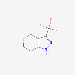 molecular formula C7H7F3N2S B1466025 3-(Trifluoromethyl)-1,4,6,7-tetrahydrothiopyrano[4,3-c]pyrazole CAS No. 1284229-46-4