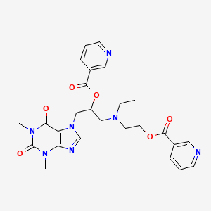 7-(3-(N-Ethylnicotinyloxyethylamino)-2-hydroxypropyl)theophylline nicotinate