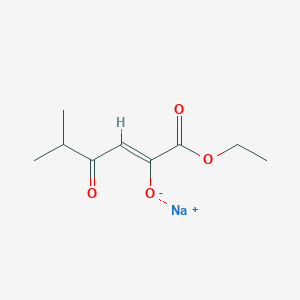 molecular formula C9H13NaO4 B1466063 sodium (2Z)-1-ethoxy-5-methyl-1,4-dioxohex-2-en-2-olate CAS No. 746640-80-2