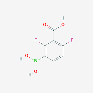 molecular formula C7H5BF2O4 B1466066 3-羧基-2,4-二氟苯硼酸 CAS No. 1451393-05-7