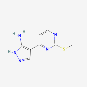 molecular formula C8H9N5S B1466070 4-(2-(Methylthio)pyrimidin-4-YL)-1H-pyrazol-5-amine CAS No. 956722-10-4