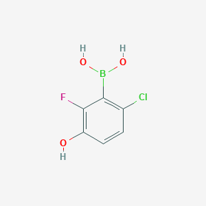 molecular formula C6H5BClFO3 B1466075 2-Chloro-6-fluoro-5-hydroxyphenylboronic acid CAS No. 958646-67-8