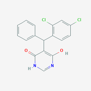 molecular formula C17H12Cl2N2O2 B14660767 5-[(2,4-Dichlorophenyl)(phenyl)methyl]-6-hydroxypyrimidin-4(3H)-one CAS No. 50278-37-0