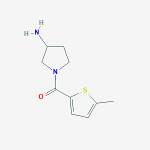 molecular formula C10H14N2OS B1466078 (3-Aminopyrrolidin-1-yl)(5-methylthiophen-2-yl)methanone CAS No. 1248662-55-6