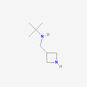 molecular formula C8H18N2 B1466084 N-(azetidin-3-ylmethyl)-2-methylpropan-2-amine CAS No. 1565844-36-1