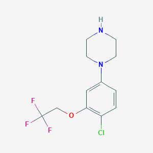 molecular formula C12H14ClF3N2O B1466087 1-[4-Chloro-3-(2,2,2-trifluoroethoxy)-phenyl]-piperazine CAS No. 1043687-86-0