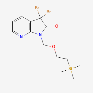 molecular formula C13H18Br2N2O2Si B1466090 3,3-Dibromo-1-((2-(trimethylsilyl)ethoxy)methyl)-1H-pyrrolo[2,3-b]pyridin-2(3H)-one CAS No. 879132-47-5