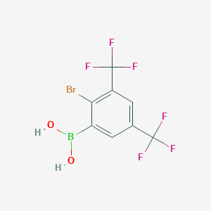 molecular formula C8H4BBrF6O2 B1466092 3,5-双(三氟甲基)-2-溴苯硼酸 CAS No. 1451393-23-9