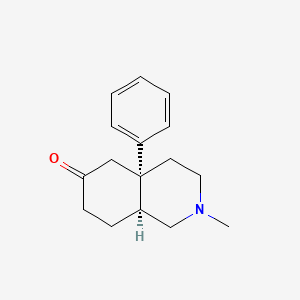 molecular formula C16H21NO B14660998 (4aS,8aS)-2-Methyl-4a-phenyloctahydroisoquinolin-6(2H)-one CAS No. 50640-74-9