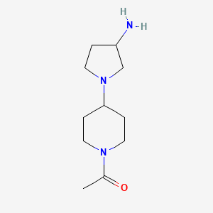 molecular formula C11H21N3O B1466100 1-[4-(3-Aminopyrrolidin-1-yl)piperidin-1-yl]ethan-1-one CAS No. 1690735-54-6