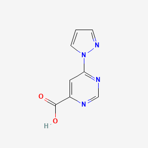 molecular formula C8H6N4O2 B1466101 6-(1H-pyrazol-1-yl)pyrimidine-4-carboxylic acid CAS No. 1097256-28-4