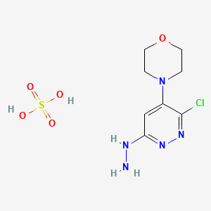 molecular formula C8H14ClN5O5S B14661037 (6-chloro-5-morpholin-4-ylpyridazin-3-yl)hydrazine;sulfuric acid CAS No. 37117-61-6