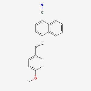 molecular formula C20H15NO B14661070 4-[2-(4-Methoxyphenyl)ethenyl]naphthalene-1-carbonitrile CAS No. 38598-27-5