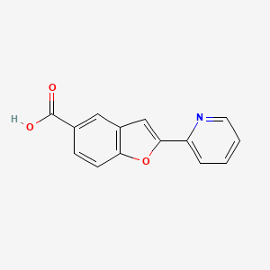 molecular formula C14H9NO3 B1466108 2-Pyridin-2-yl-benzofuran-5-carboxylic acid CAS No. 1154060-90-8