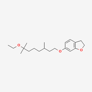 molecular formula C20H32O3 B14661108 6-[(7-Ethoxy-3,7-dimethyloctyl)oxy]-2,3-dihydro-1-benzofuran CAS No. 51079-69-7