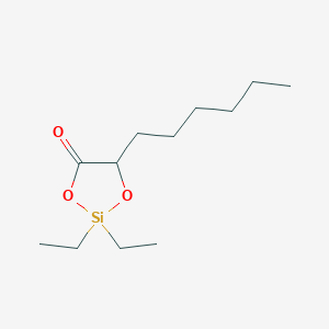 molecular formula C12H24O3Si B14661109 2,2-Diethyl-5-hexyl-1,3,2-dioxasilolan-4-one CAS No. 37008-92-7