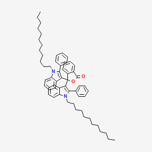 molecular formula C60H72N2O2 B14661141 3,3-Bis(1-dodecyl-2-phenyl-1H-indol-3-yl)-2-benzofuran-1(3H)-one CAS No. 50293-11-3