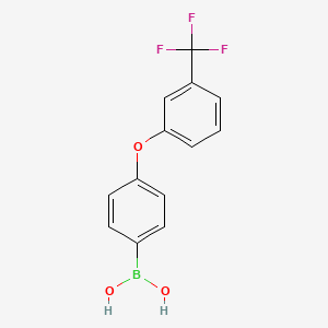 molecular formula C13H10BF3O3 B1466115 4-[3-(三氟甲基)苯氧基]苯基硼酸 CAS No. 958457-42-6