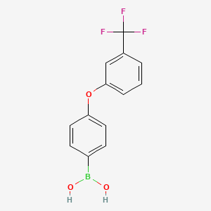 molecular formula C13H10BF3O3 B1466115 {4-[3-(Trifluorométhyl)phénoxy]phényl}acide boronique CAS No. 958457-42-6