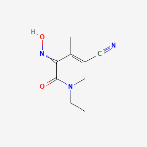 molecular formula C9H11N3O2 B14661201 1-Ethyl-5-(hydroxyimino)-4-methyl-6-oxo-1,2,5,6-tetrahydropyridine-3-carbonitrile CAS No. 41523-12-0