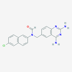 molecular formula C20H16ClN5O B14661213 N-(6-chloronaphthalen-2-yl)-N-[(2,4-diaminoquinazolin-6-yl)methyl]formamide CAS No. 52128-28-6