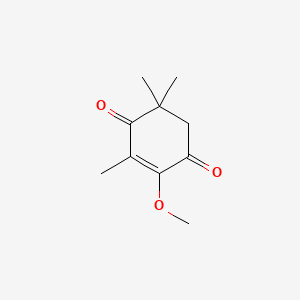 molecular formula C10H14O3 B14661241 2-Methoxy-3,5,5-trimethylcyclohex-2-ene-1,4-dione CAS No. 41654-27-7