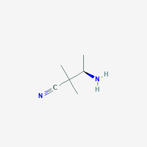 molecular formula C6H12N2 B1466128 (3R)-3-amino-2,2-dimethylbutanenitrile CAS No. 1400878-10-5