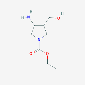 B146613 Ethyl 3-amino-4-(hydroxymethyl)pyrrolidine-1-carboxylate CAS No. 128740-40-9