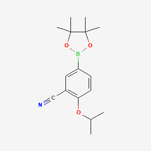 molecular formula C16H22BNO3 B1466135 2-Isopropoxy-5-(4,4,5,5-tetramethyl-1,3,2-dioxaborolan-2-yl)benzonitrile CAS No. 1258440-84-4