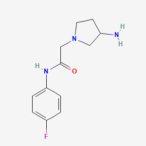 molecular formula C12H16FN3O B1466136 2-(3-aminopyrrolidin-1-yl)-N-(4-fluorophenyl)acetamide CAS No. 951740-25-3