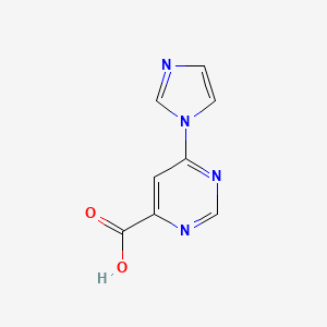 molecular formula C8H6N4O2 B1466150 6-(1H-imidazol-1-yl)pyrimidine-4-carboxylic acid CAS No. 1097256-19-3
